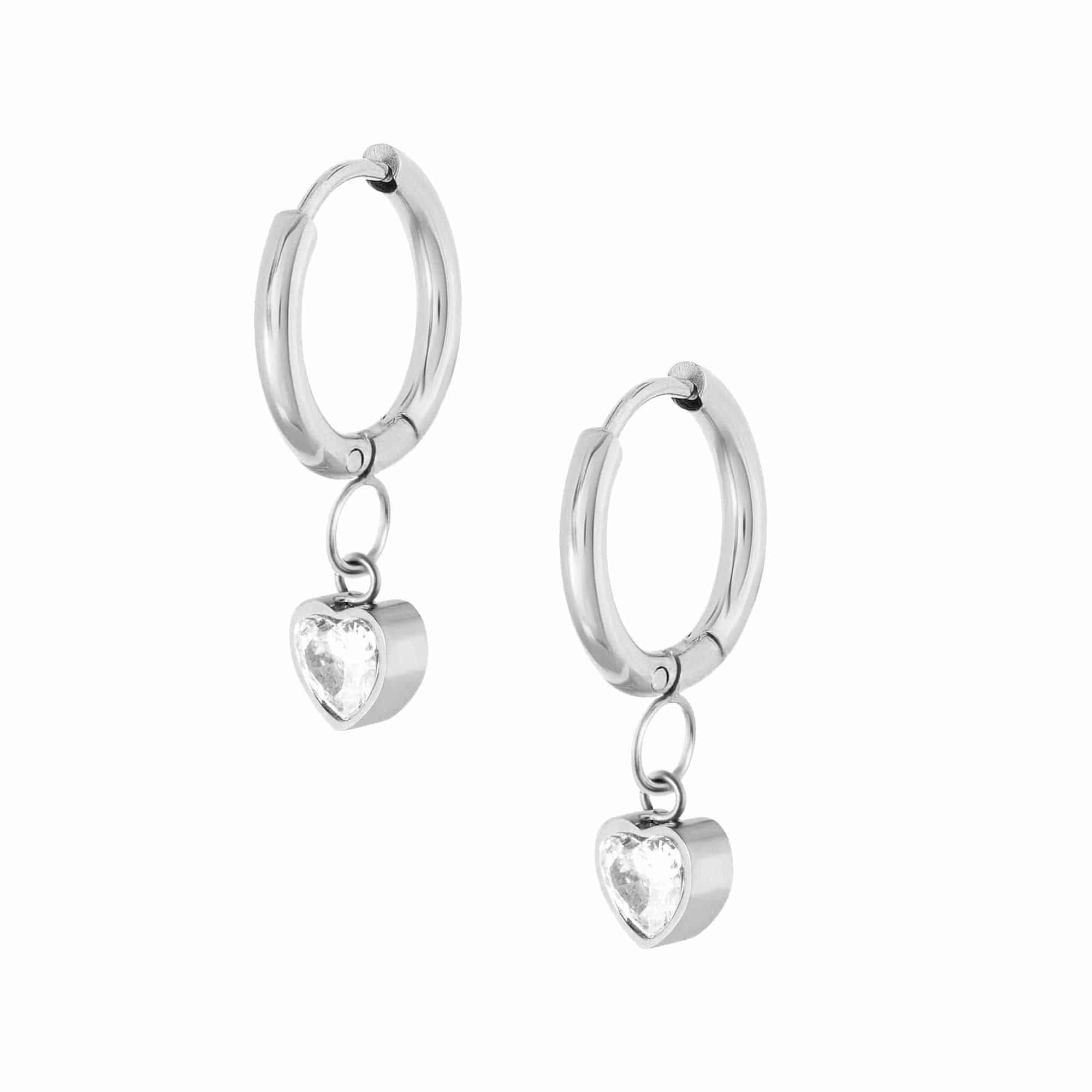 Angelina Heart Hoop Earrings - Image 7