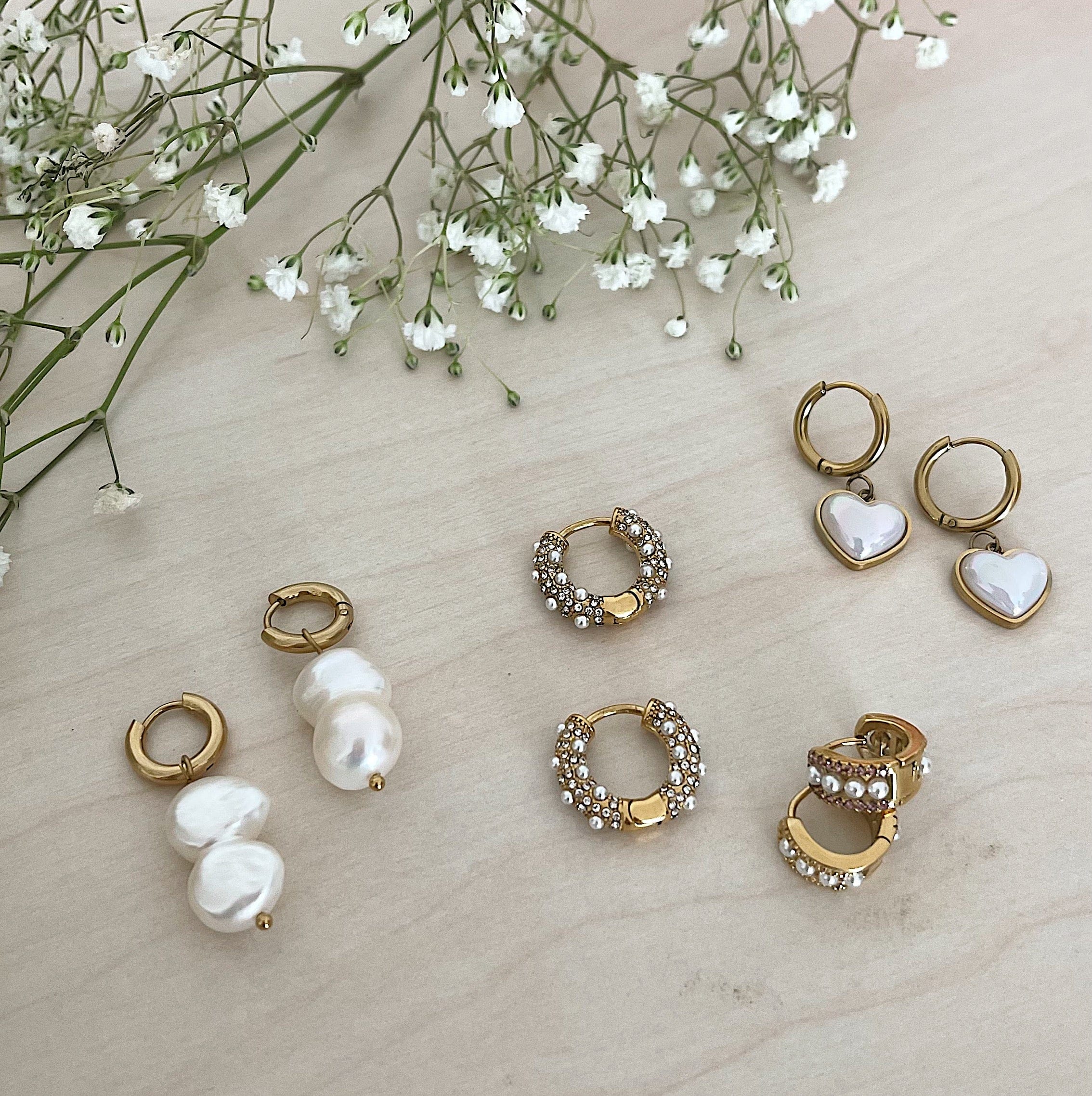 Anshi Pearl Hoop Earrings - Image 5