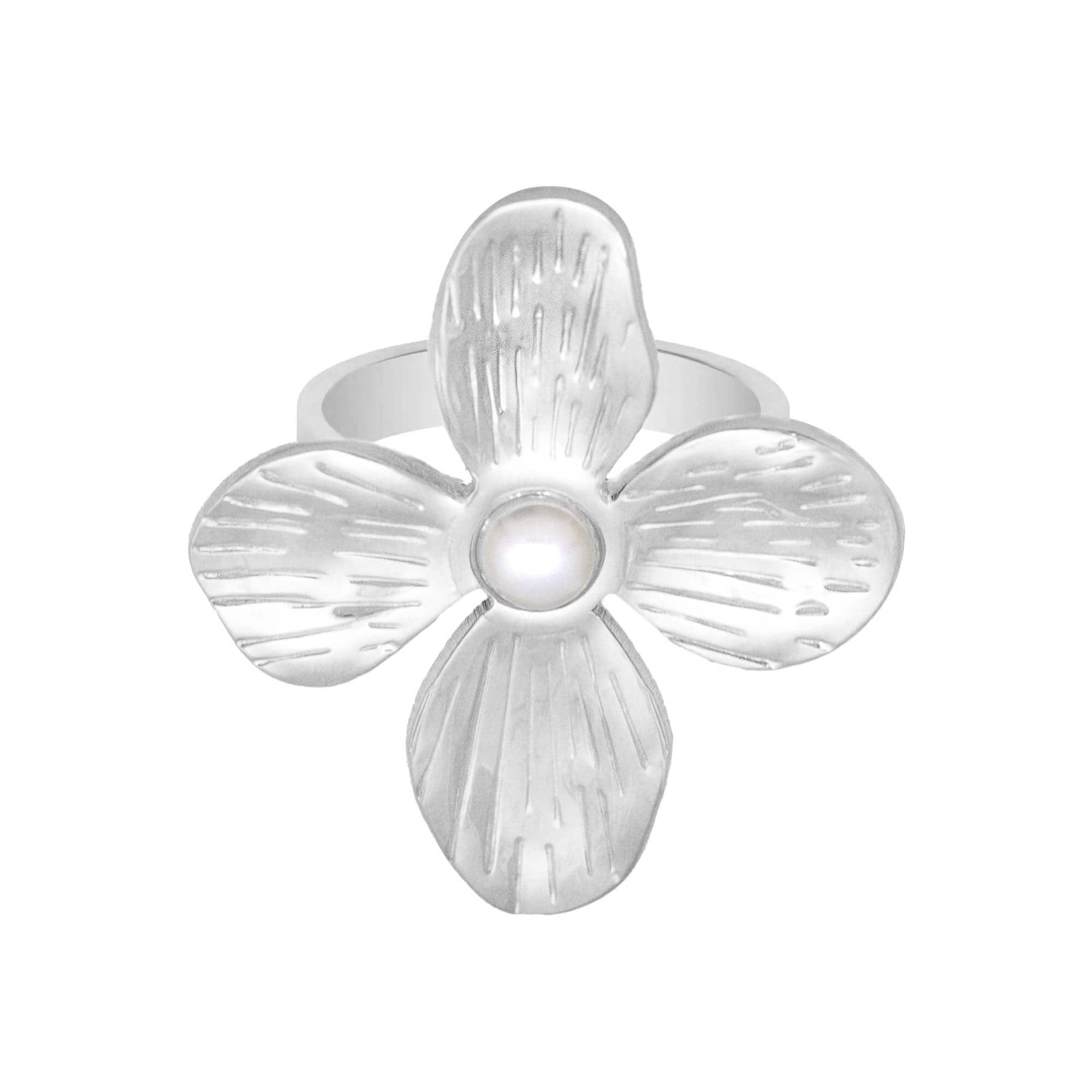 Aurelie Flower Pearl Ring - Image 13
