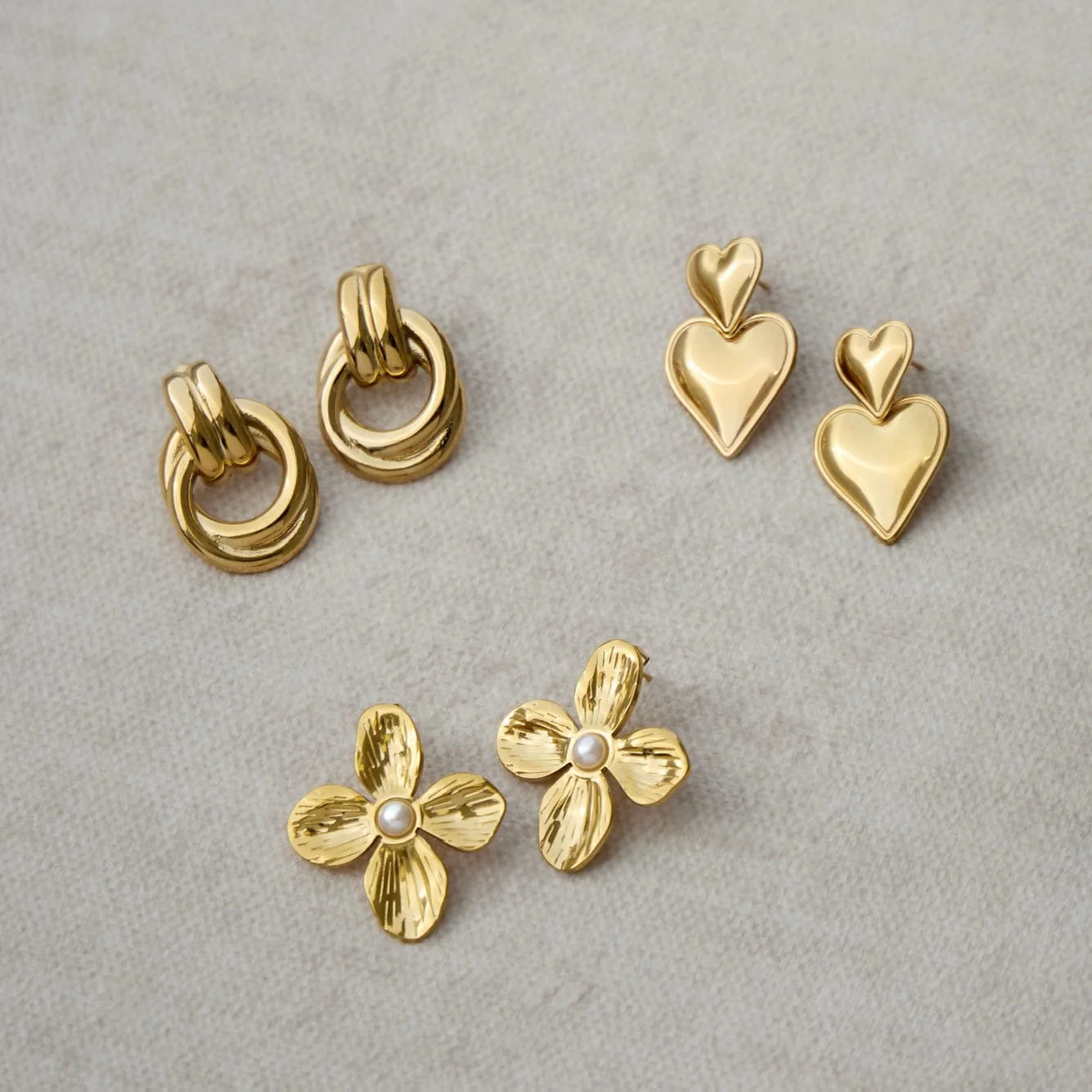 Aurelie Flower Pearl Stud Earrings - Image 7