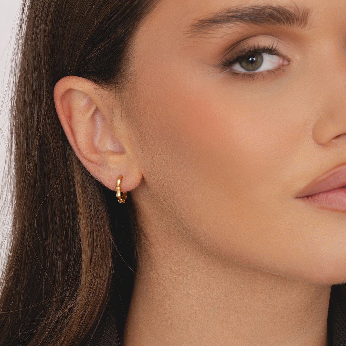 Bamboo Hoop Earrings - Image 2