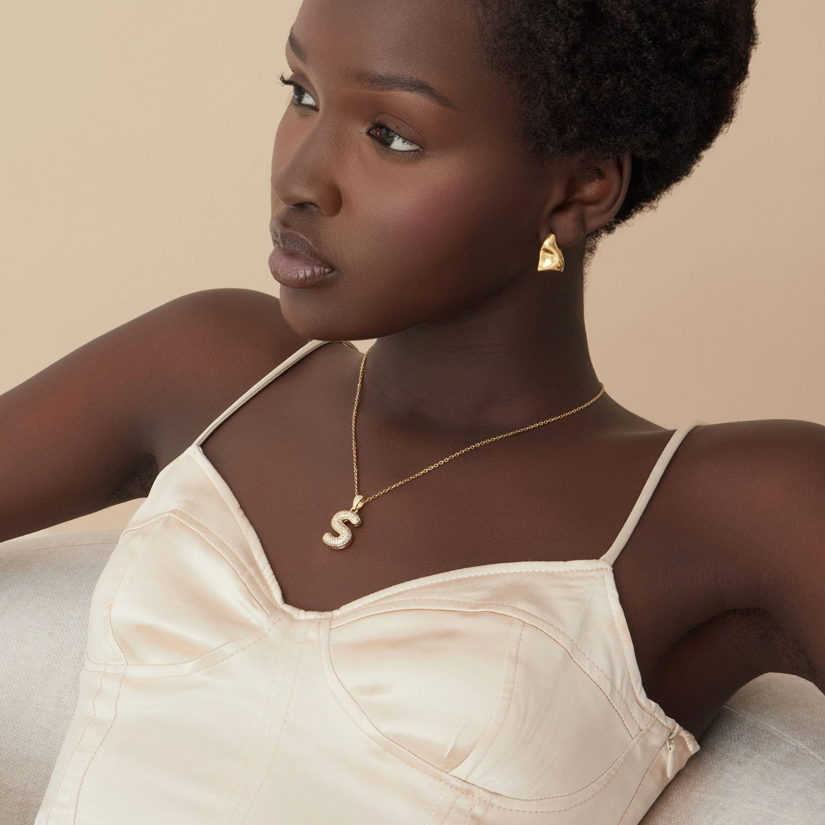 Bubble Initial Necklace - Image 3