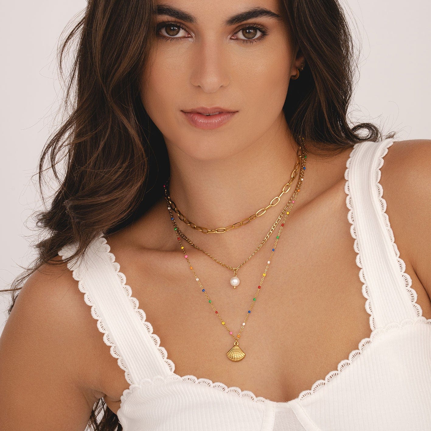 Confetti Pearl Layered Necklace - Image 2