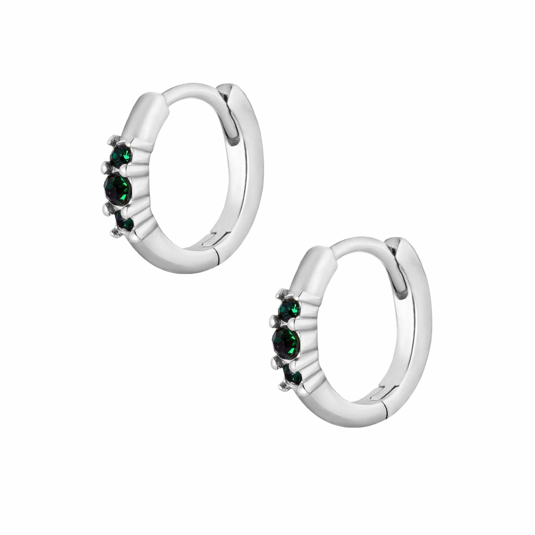 Emerald Hoop Earrings - Image 3