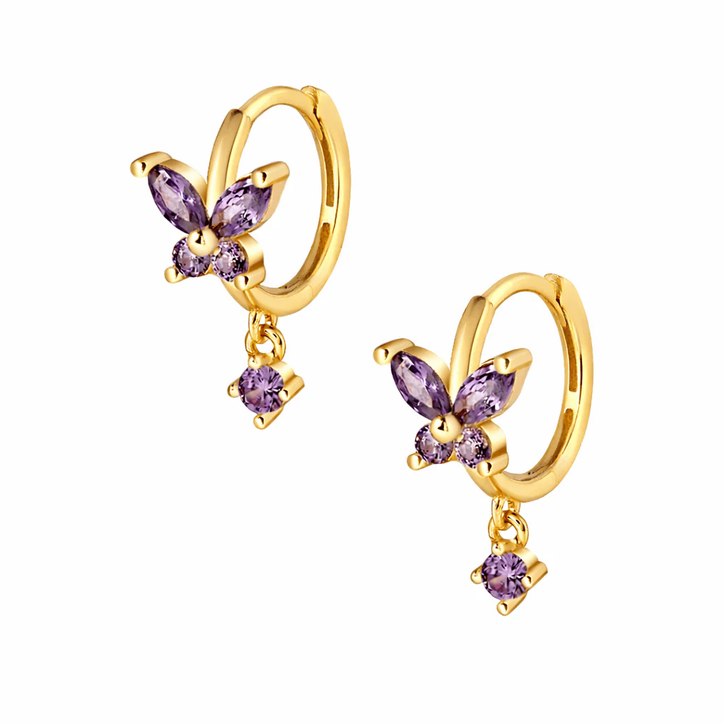 Evelyn Butterfly Hoop Earrings
