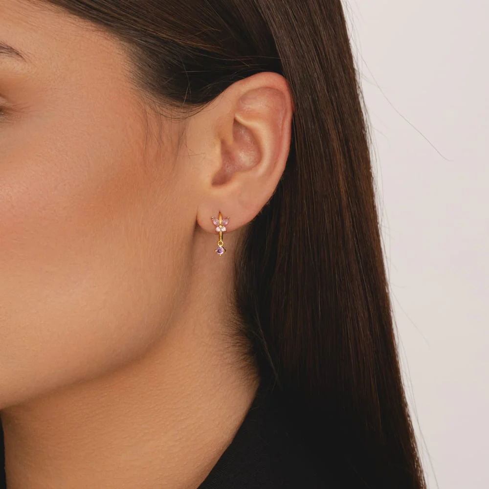 Evelyn Butterfly Hoop Earrings - Image 2
