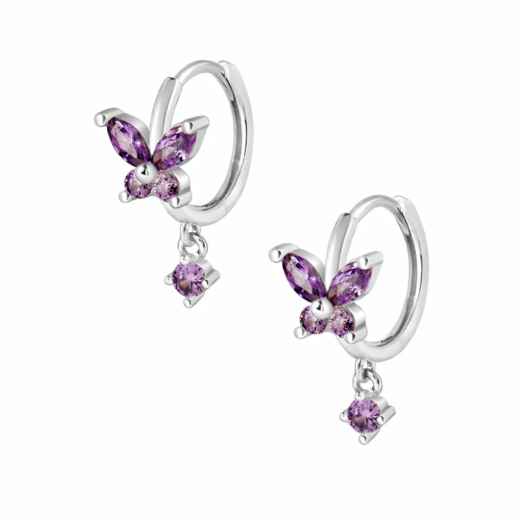 Evelyn Butterfly Hoop Earrings - Image 4