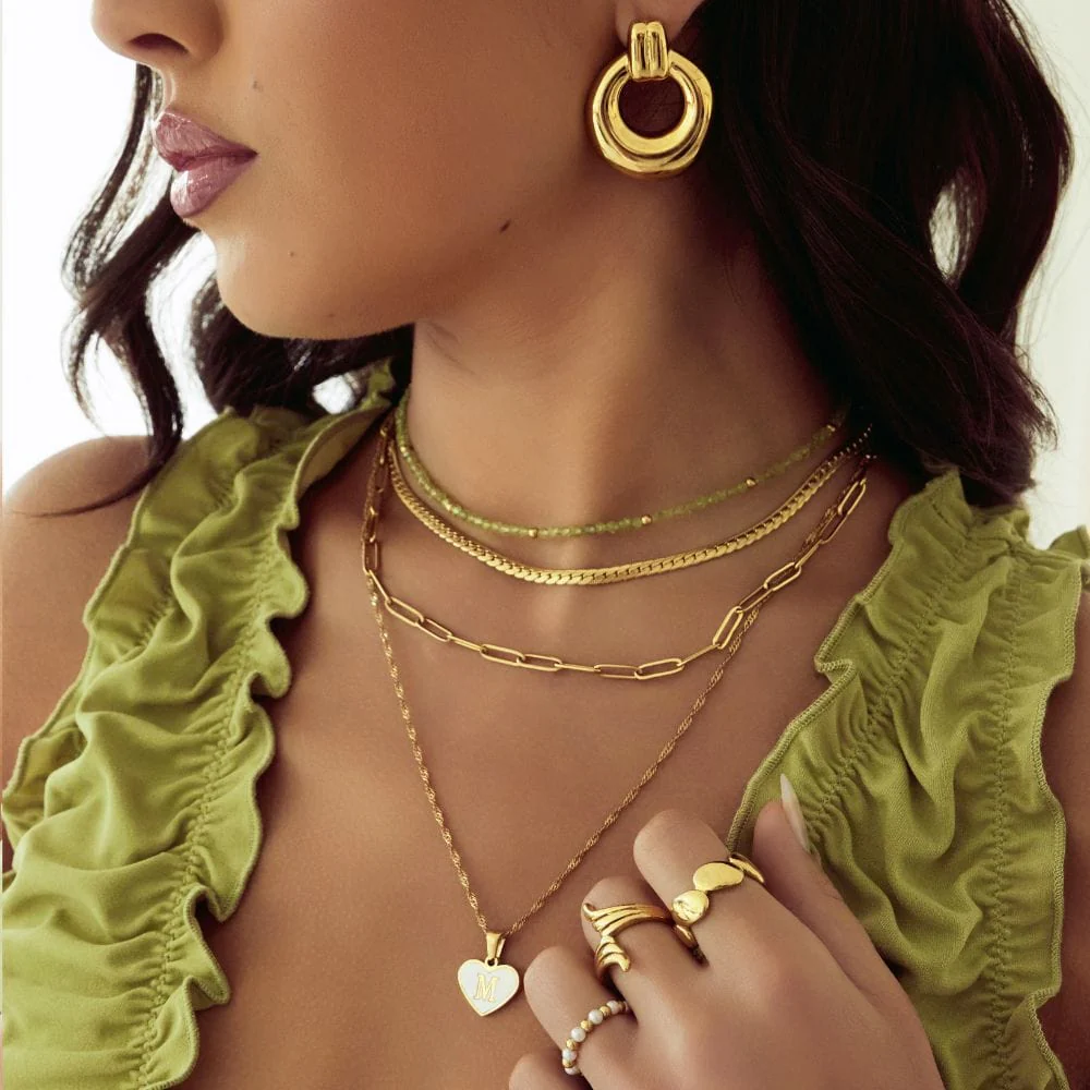 Fifi Heart Pearl Initial Necklace - Image 3