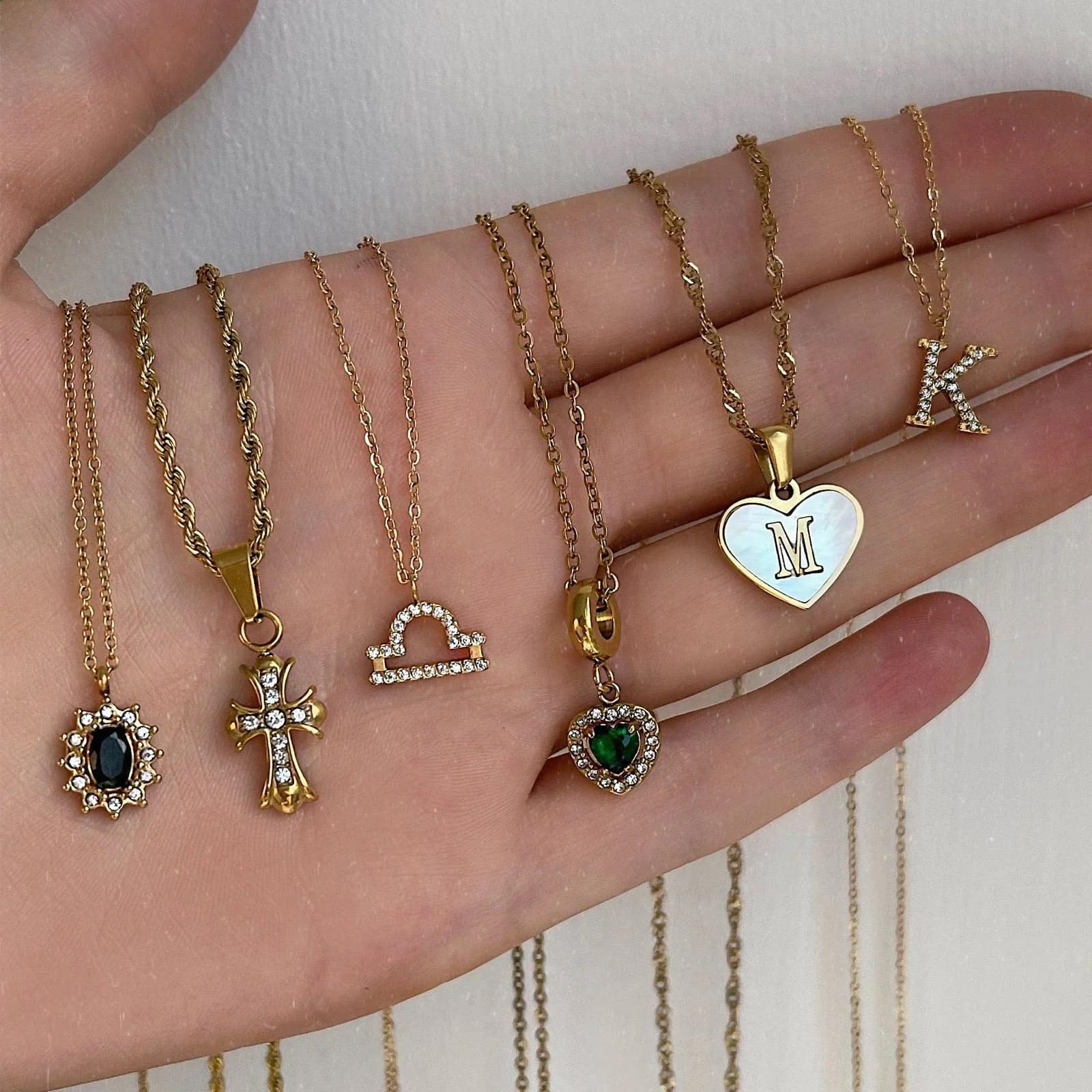 Fifi Heart Pearl Initial Necklace - Image 9