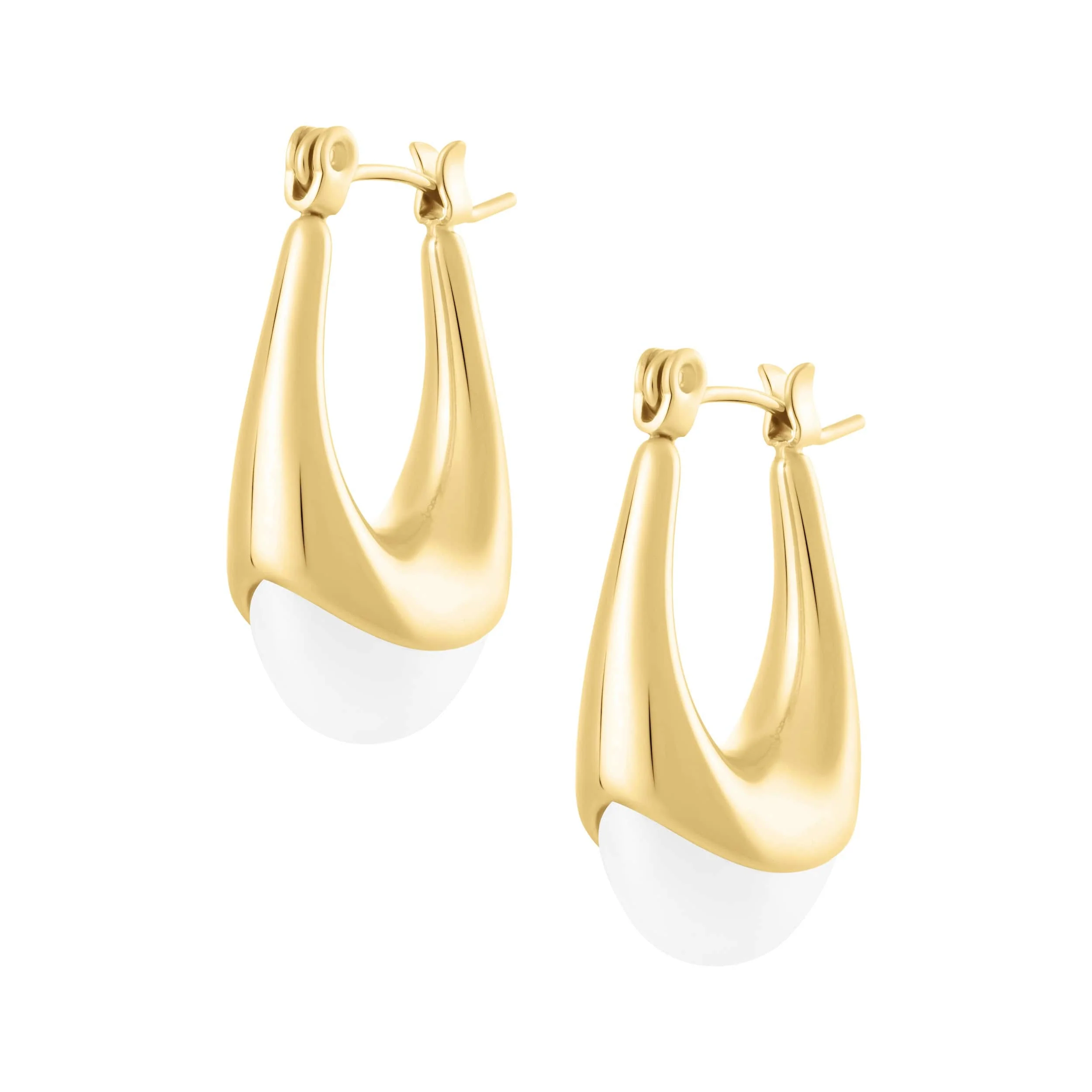 Halle Pearl Hoop Earrings