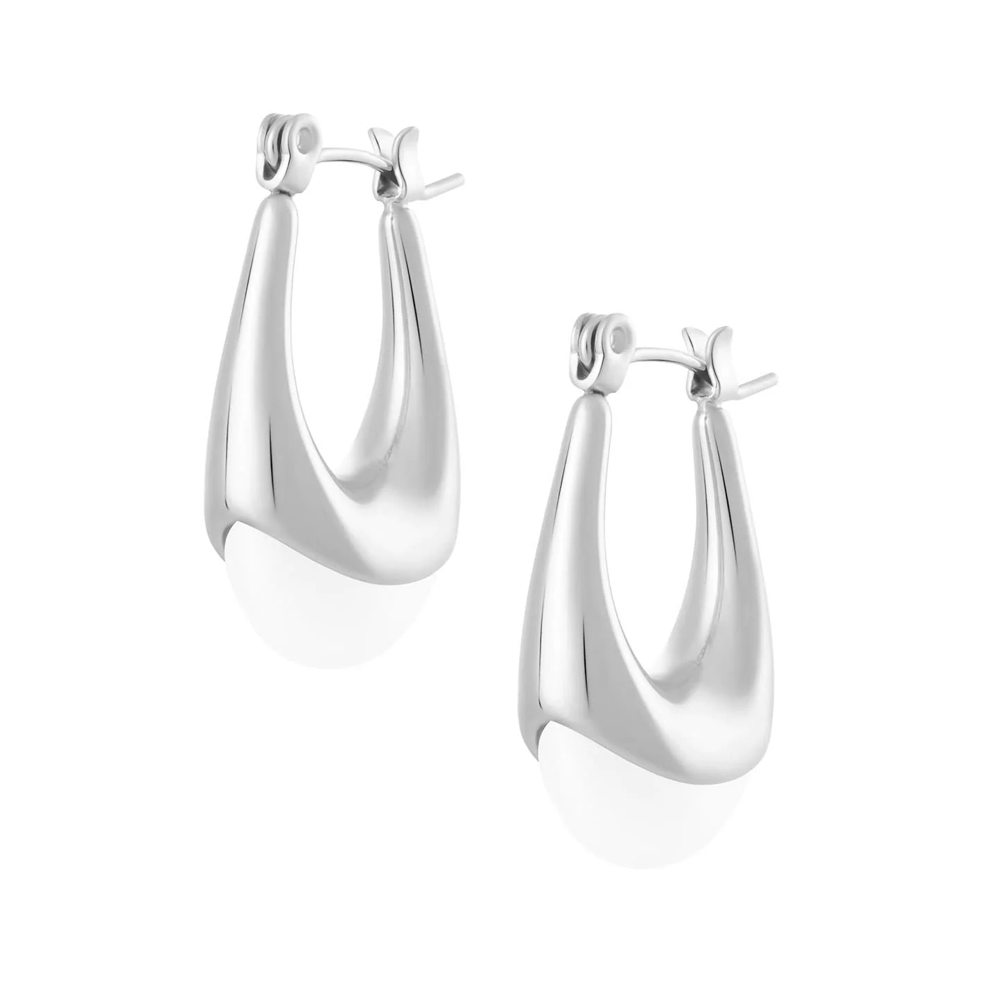 Halle Pearl Hoop Earrings - Image 3