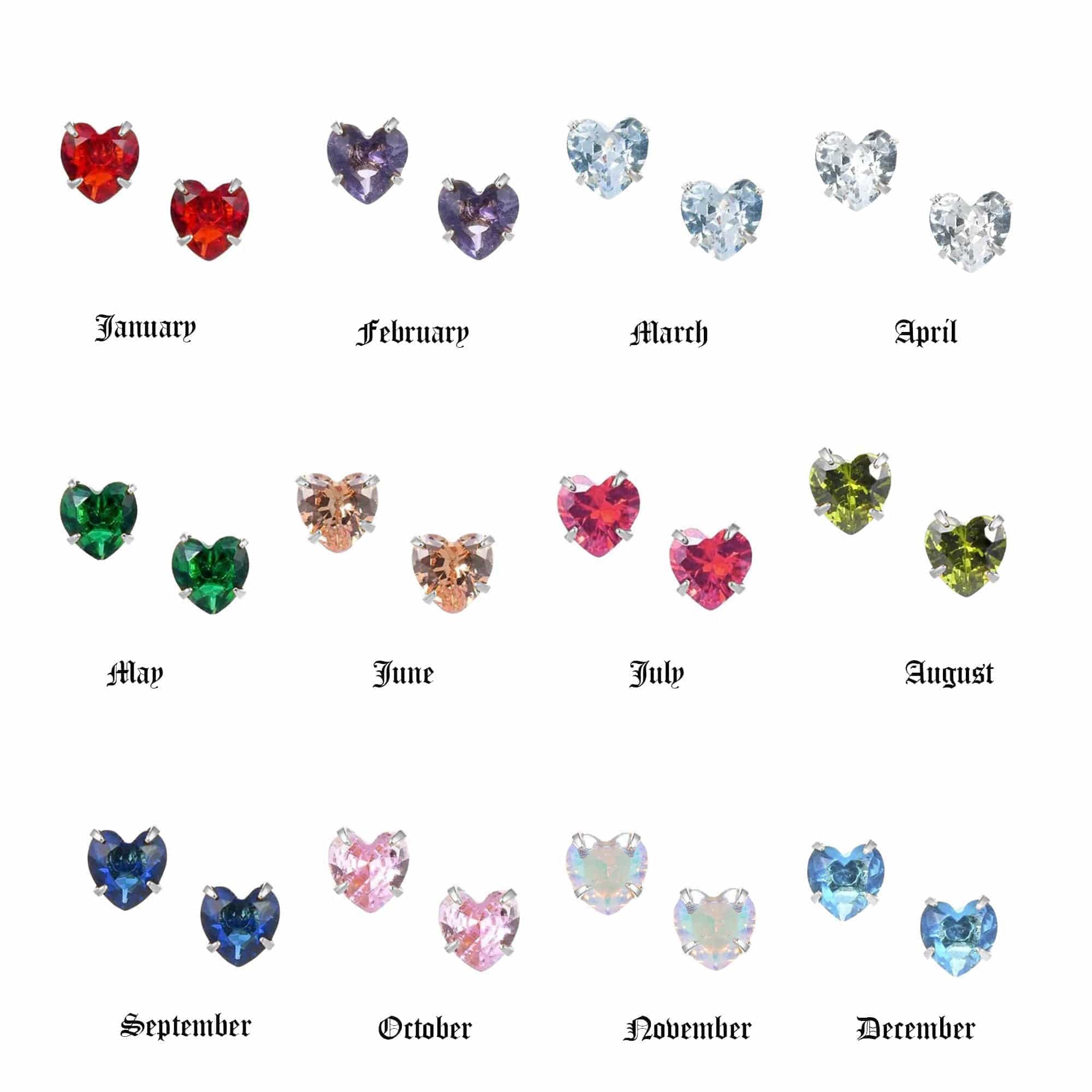 Heart Birthstone Earrings - Image 19