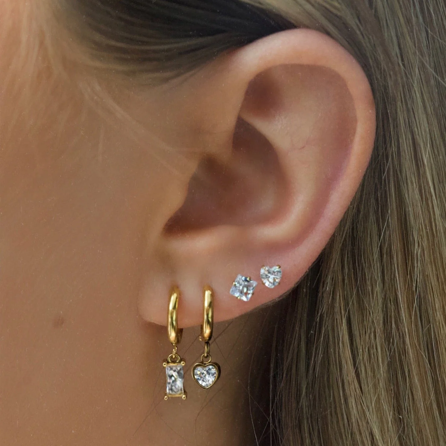 Heart Birthstone Earrings - Image 4