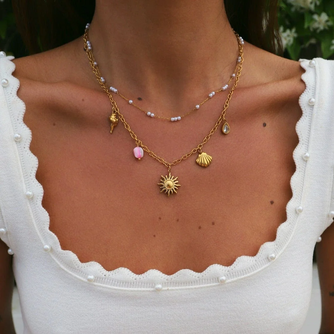 Indie Layered Charm Necklace - Image 2