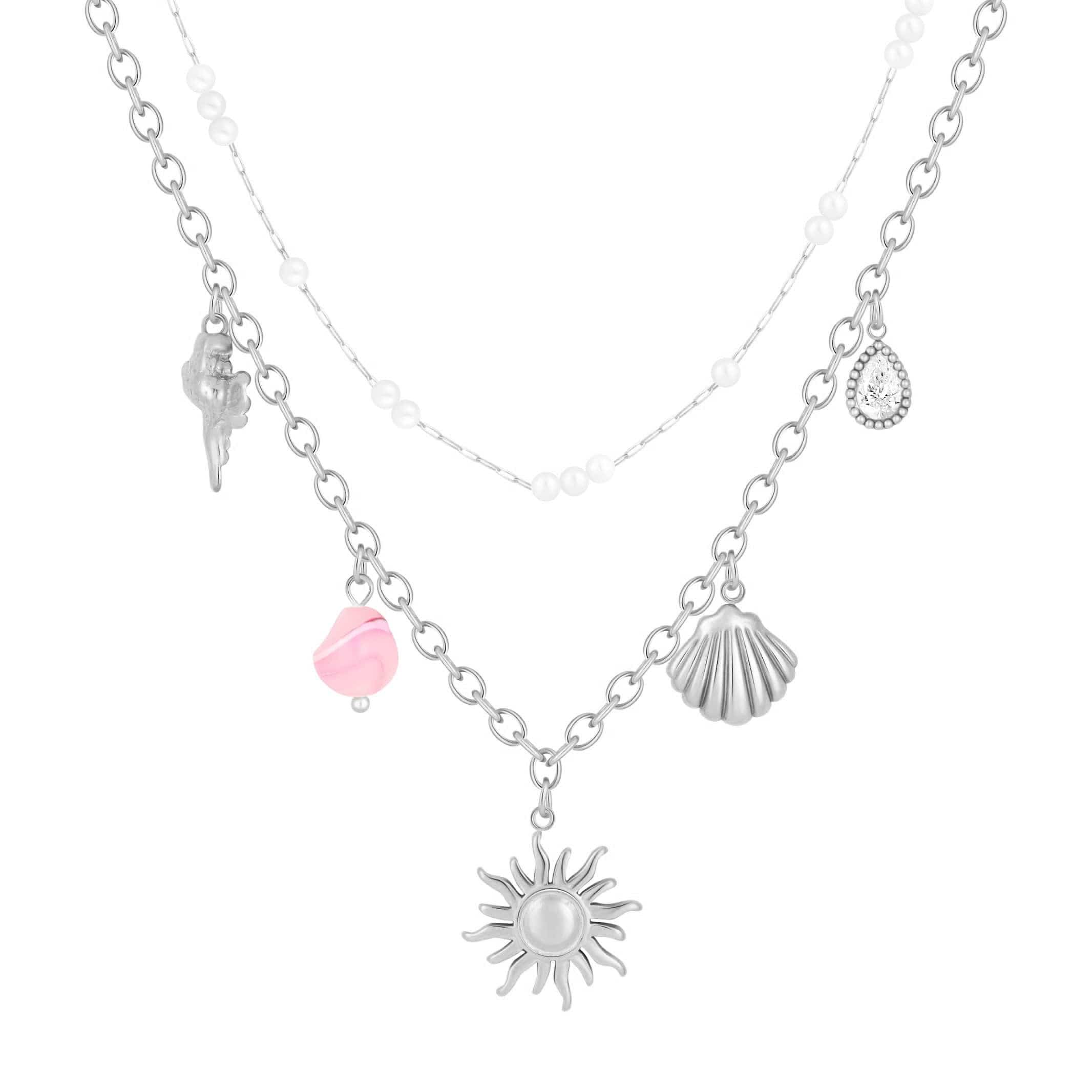 Indie Layered Charm Necklace - Image 4