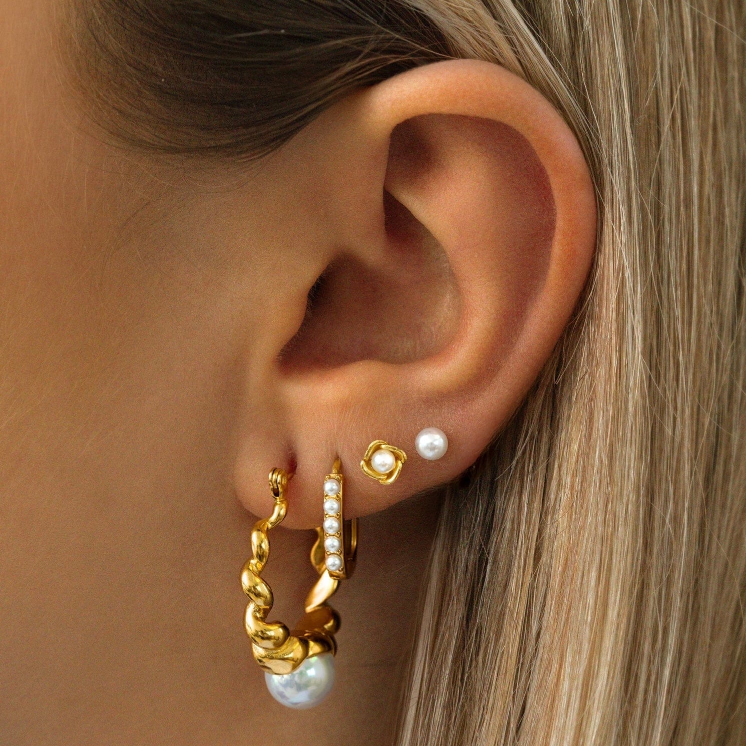 Island Pearl Stud Earrings - Image 2