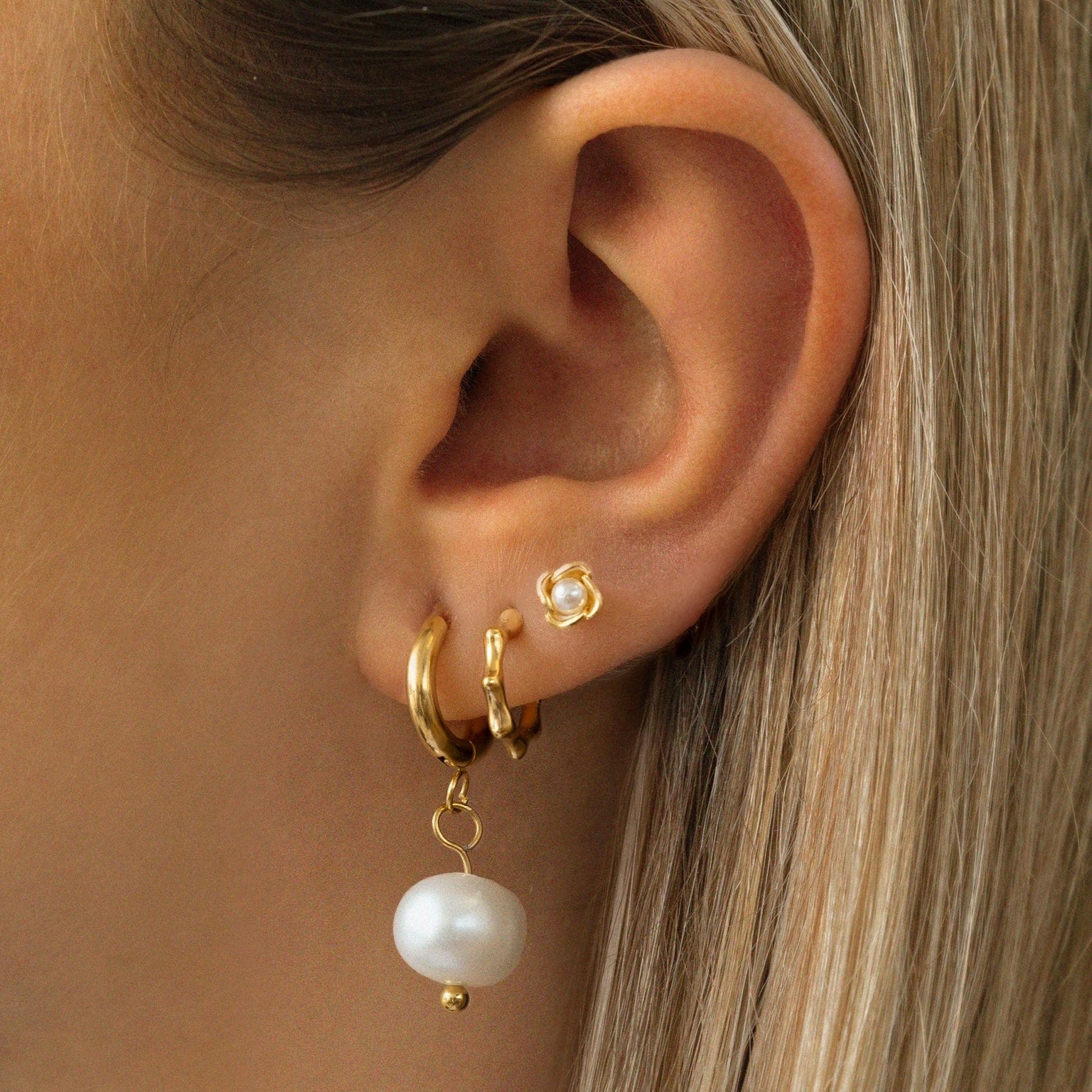 Island Pearl Stud Earrings - Image 3
