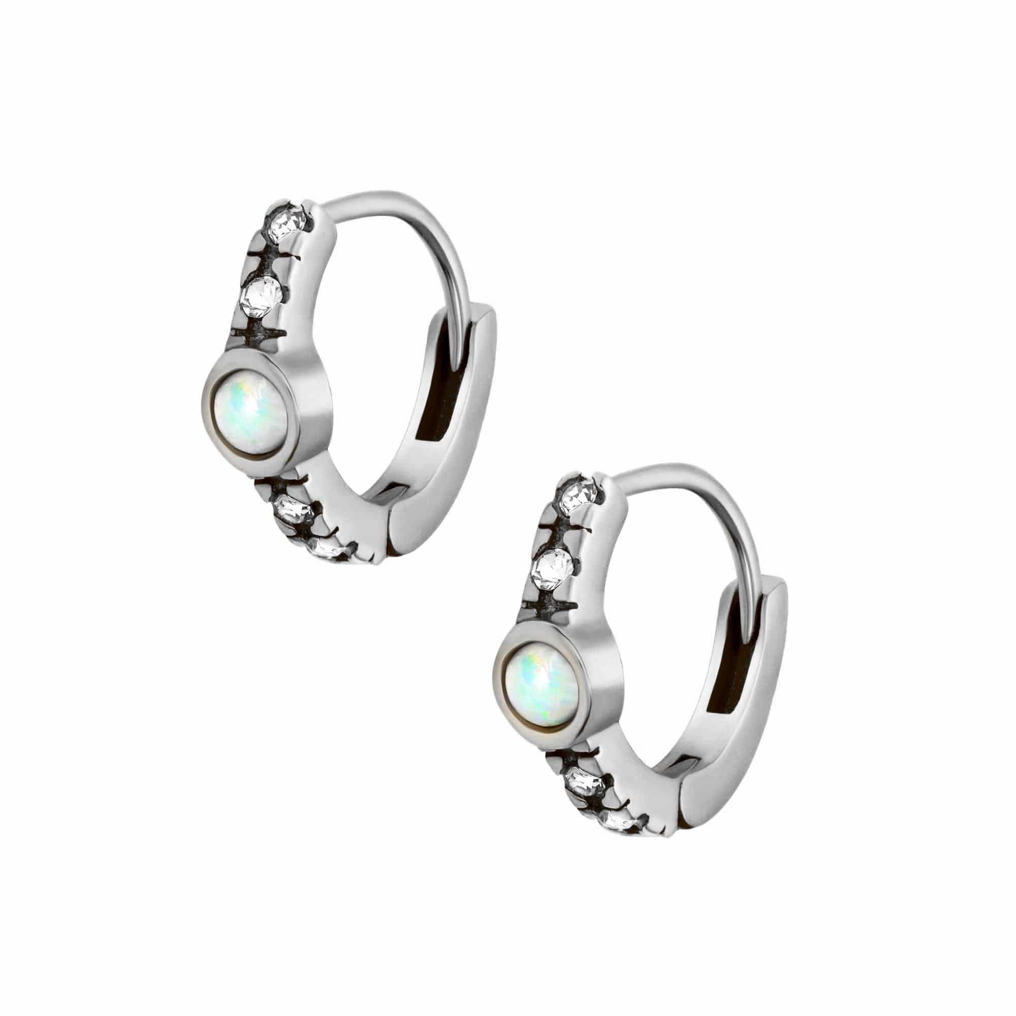 Kiara Opal Hoop Earrings - Image 5