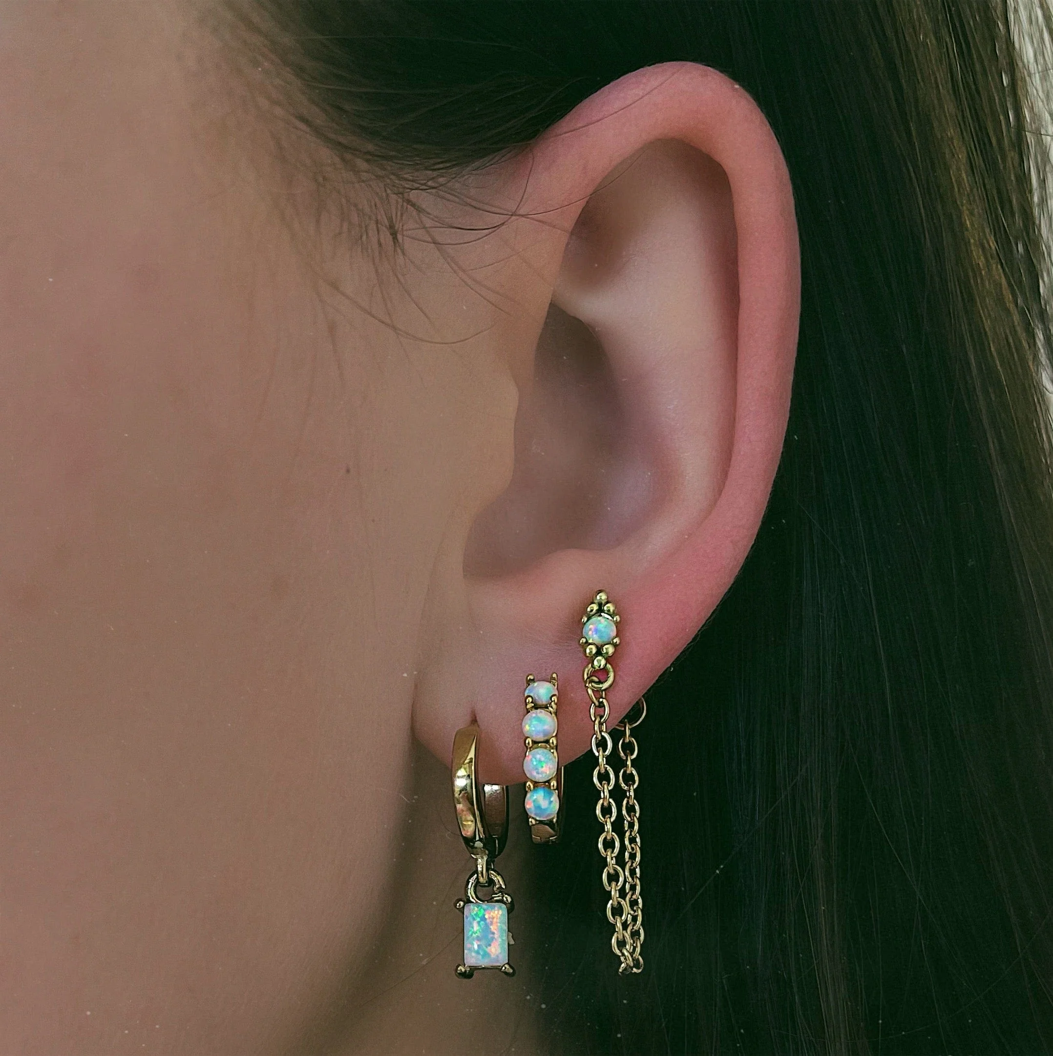 Loretta Opal Hoop Earrings - Image 4
