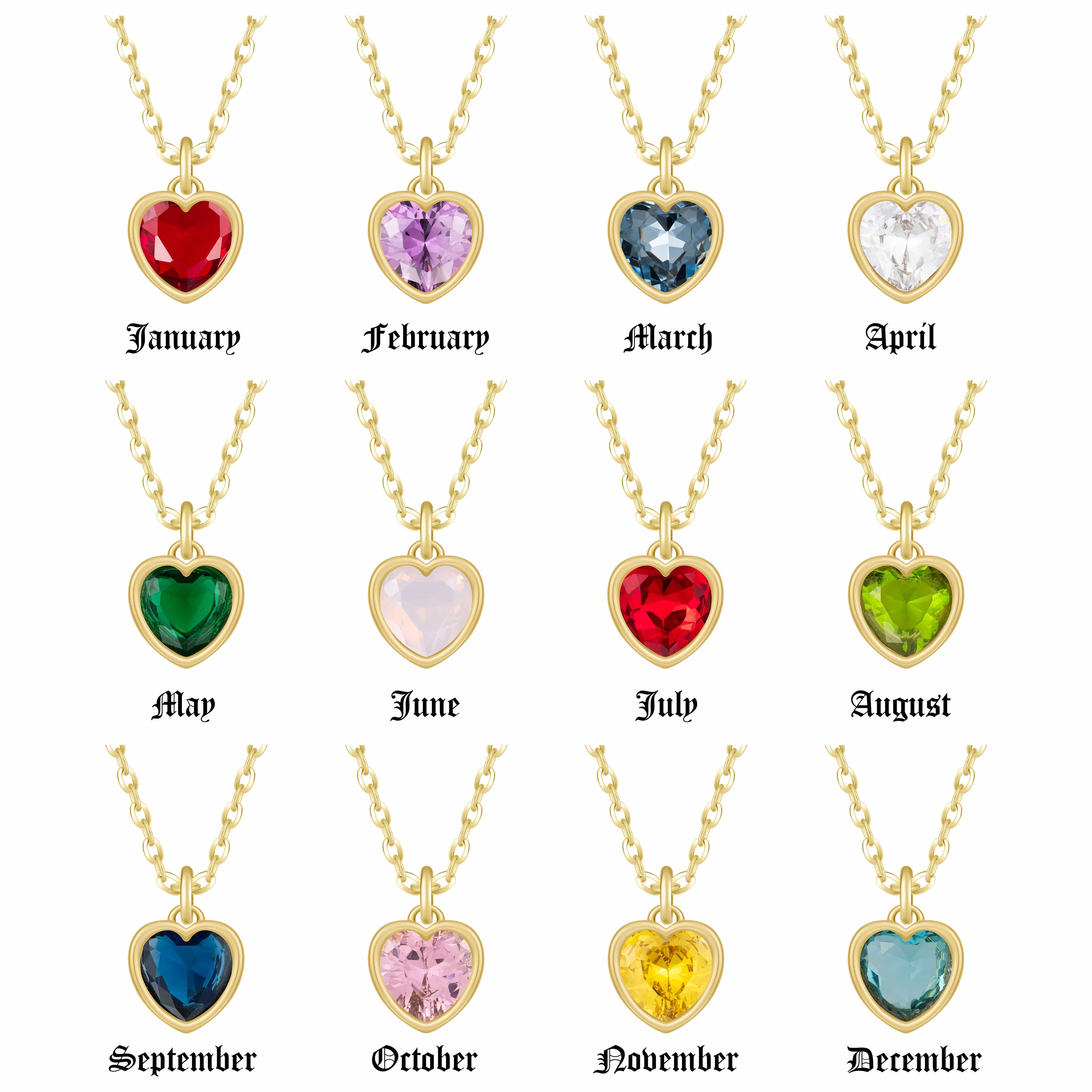 Love Heart Birthstone Necklace - Image 3