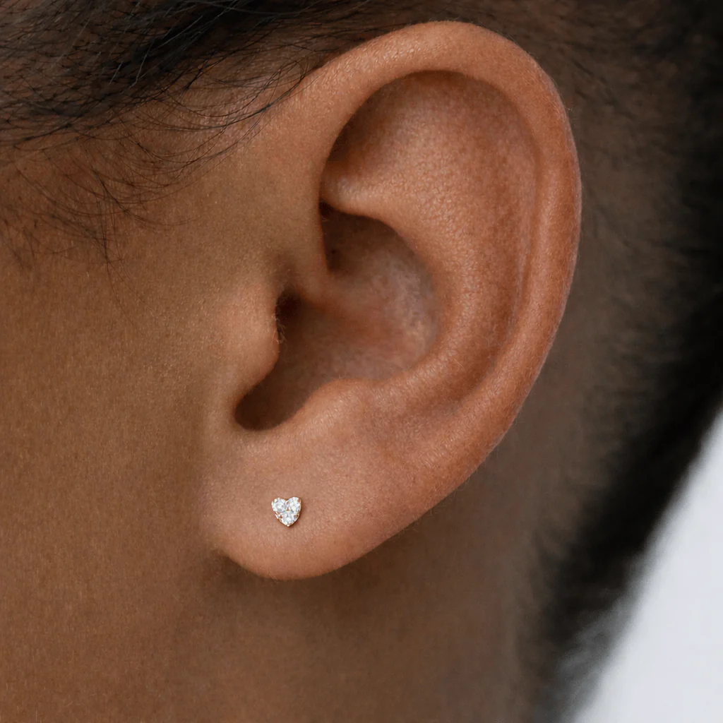 Monica Heart Stud Earrings - Image 3