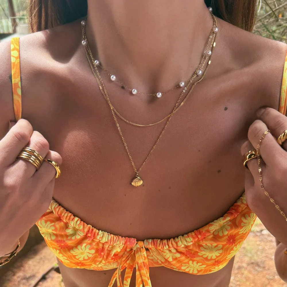 Oasis Pearl Shell Layered Necklace - Image 4