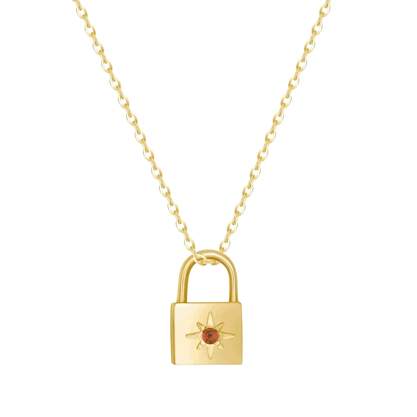 Padlock Birthstone Necklace