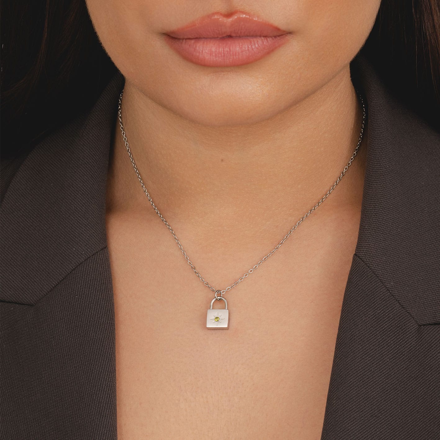 Padlock Birthstone Necklace - Image 5