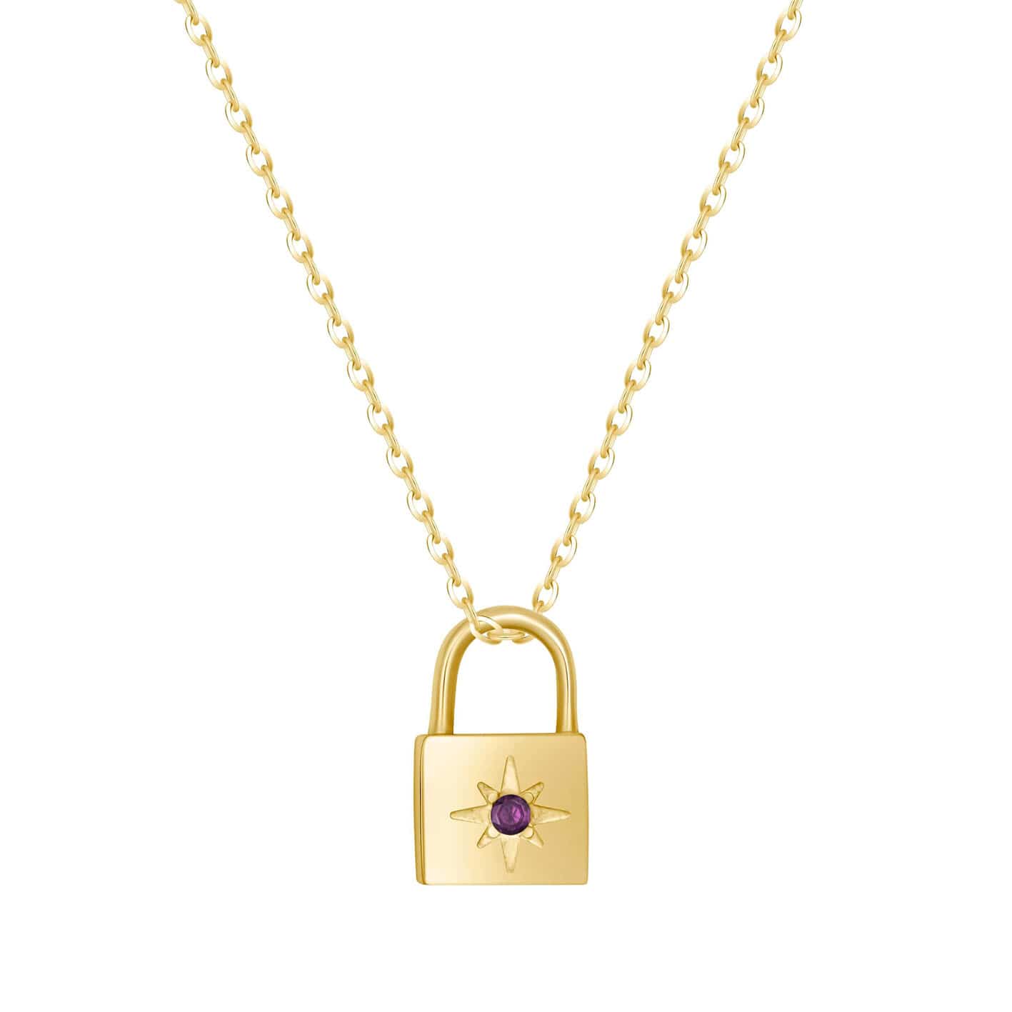 Padlock Birthstone Necklace - Image 9