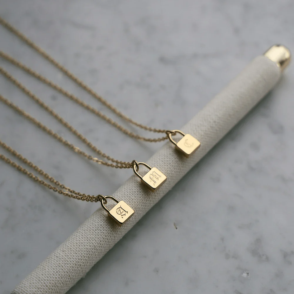 Padlock Initial Necklace - Image 5