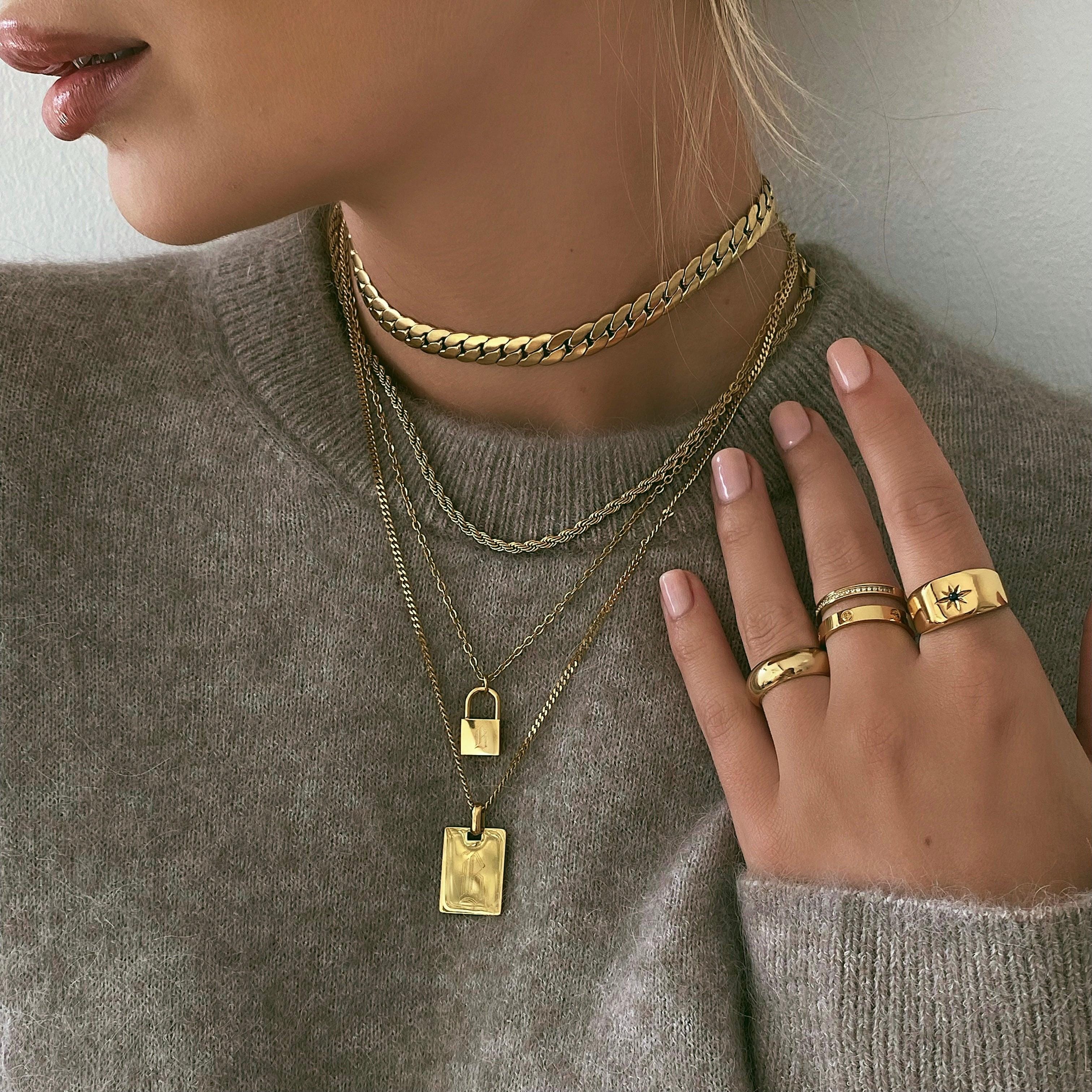 Padlock Initial Necklace - Image 8
