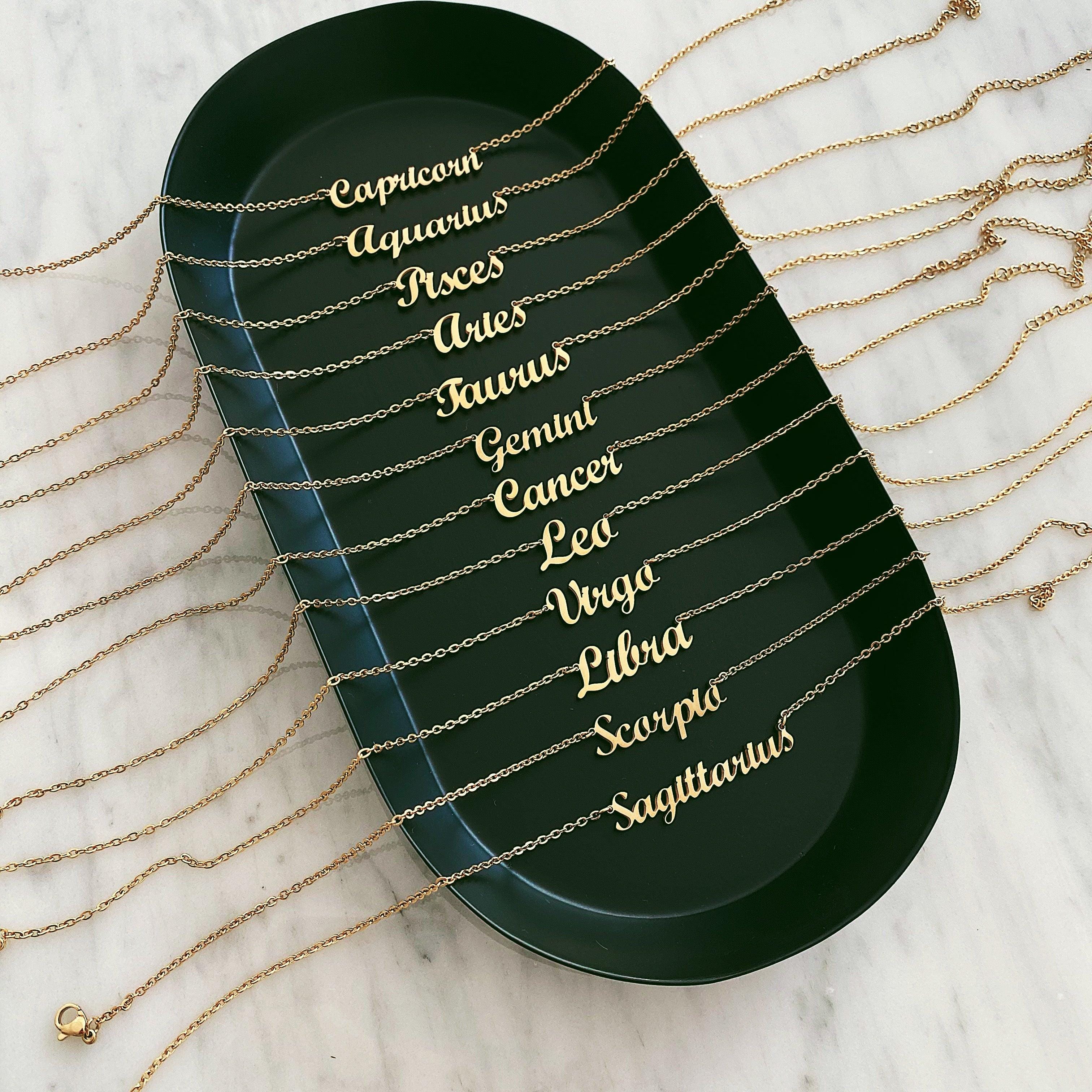 Script Zodiac Choker Necklace - Image 15