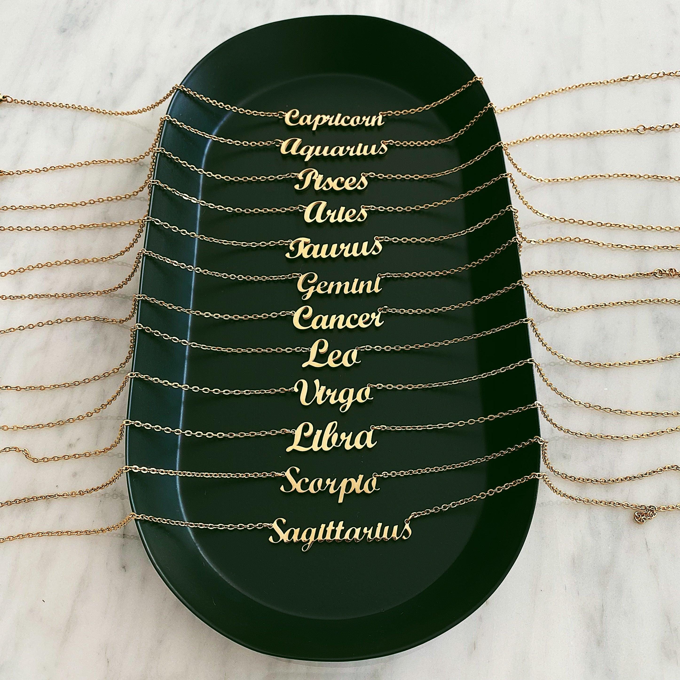 Script Zodiac Choker Necklace - Image 4