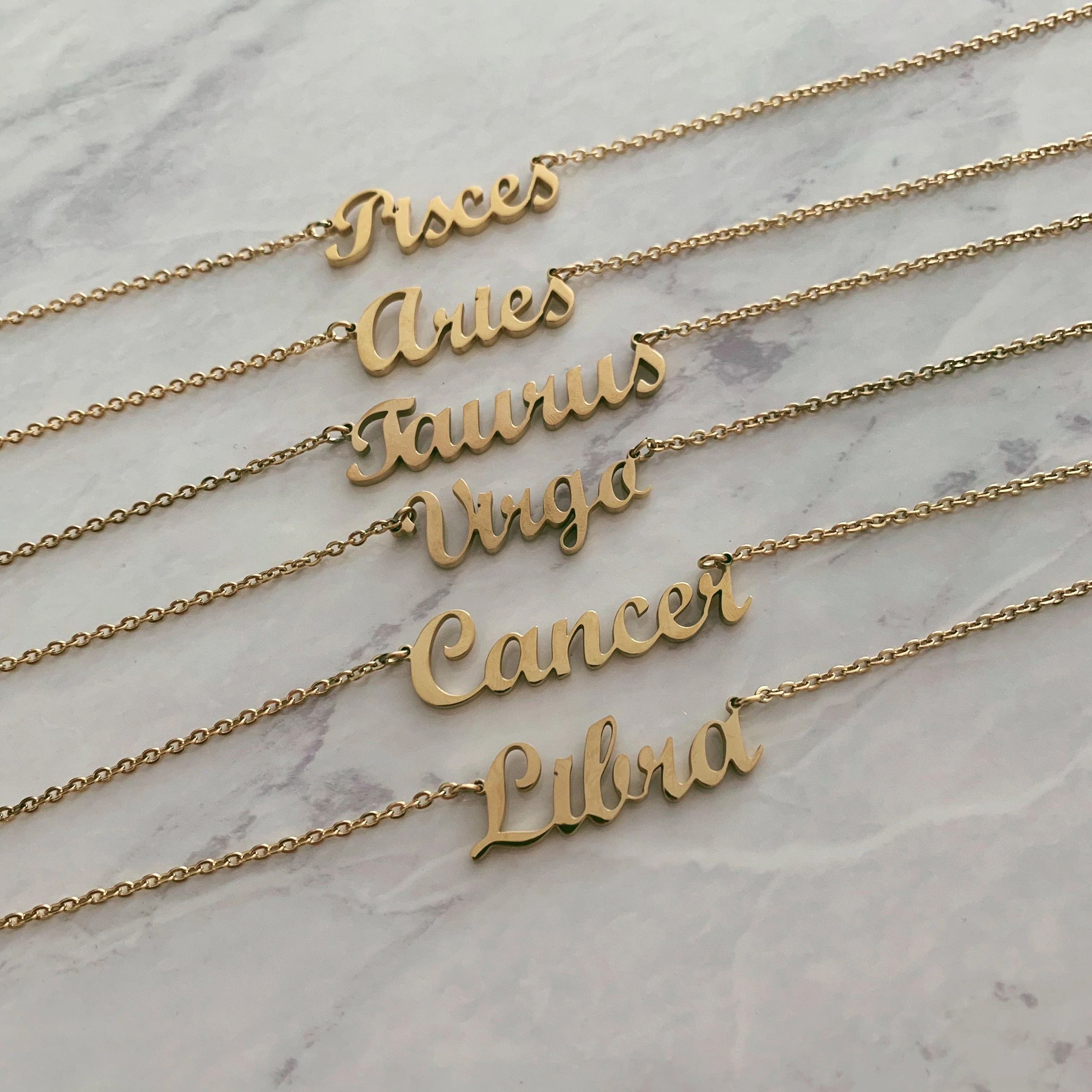 Script Zodiac Choker Necklace - Image 9