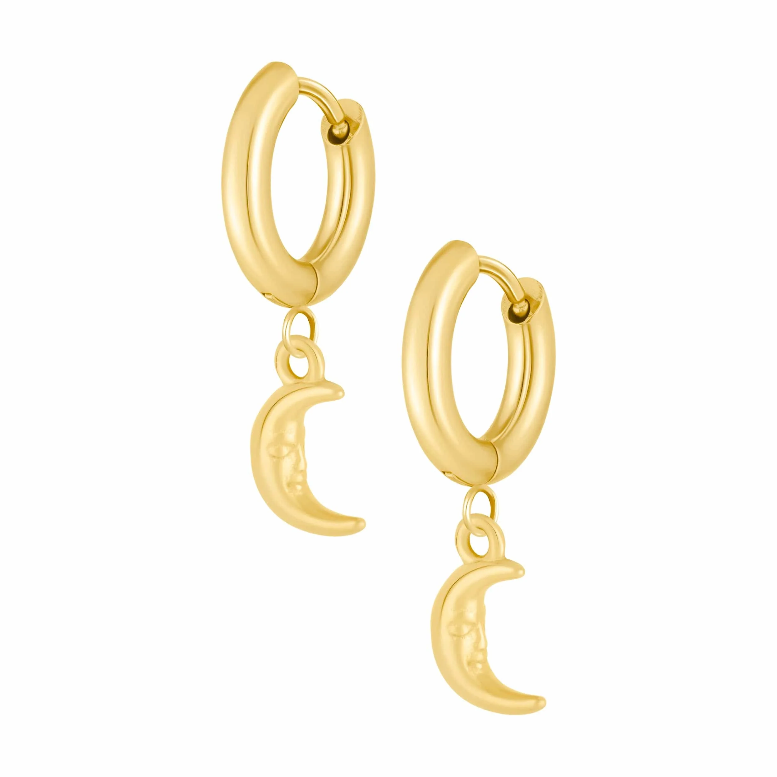 Sleep Tight Moon Hoop Earrings