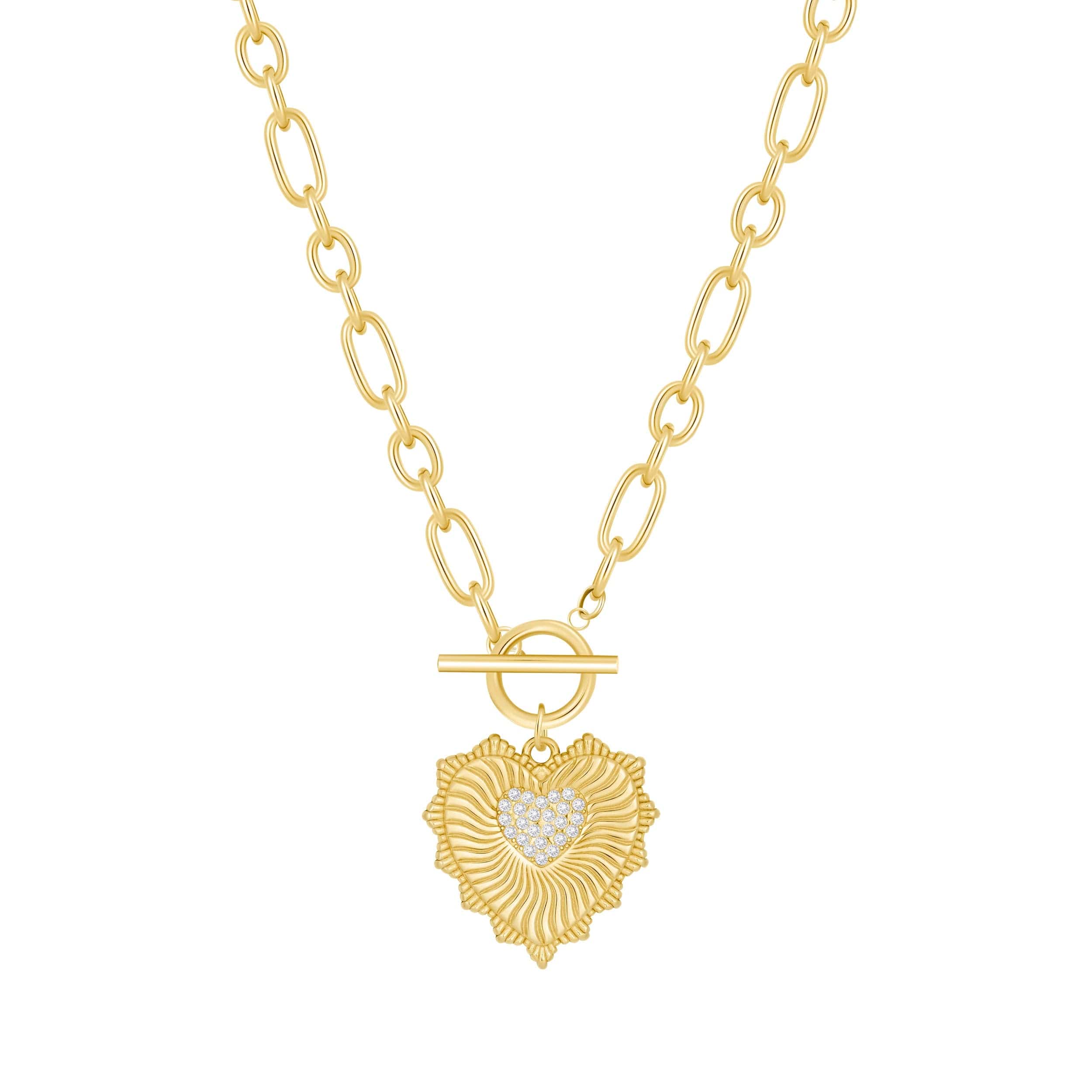 Smitten Heart TBar Necklace