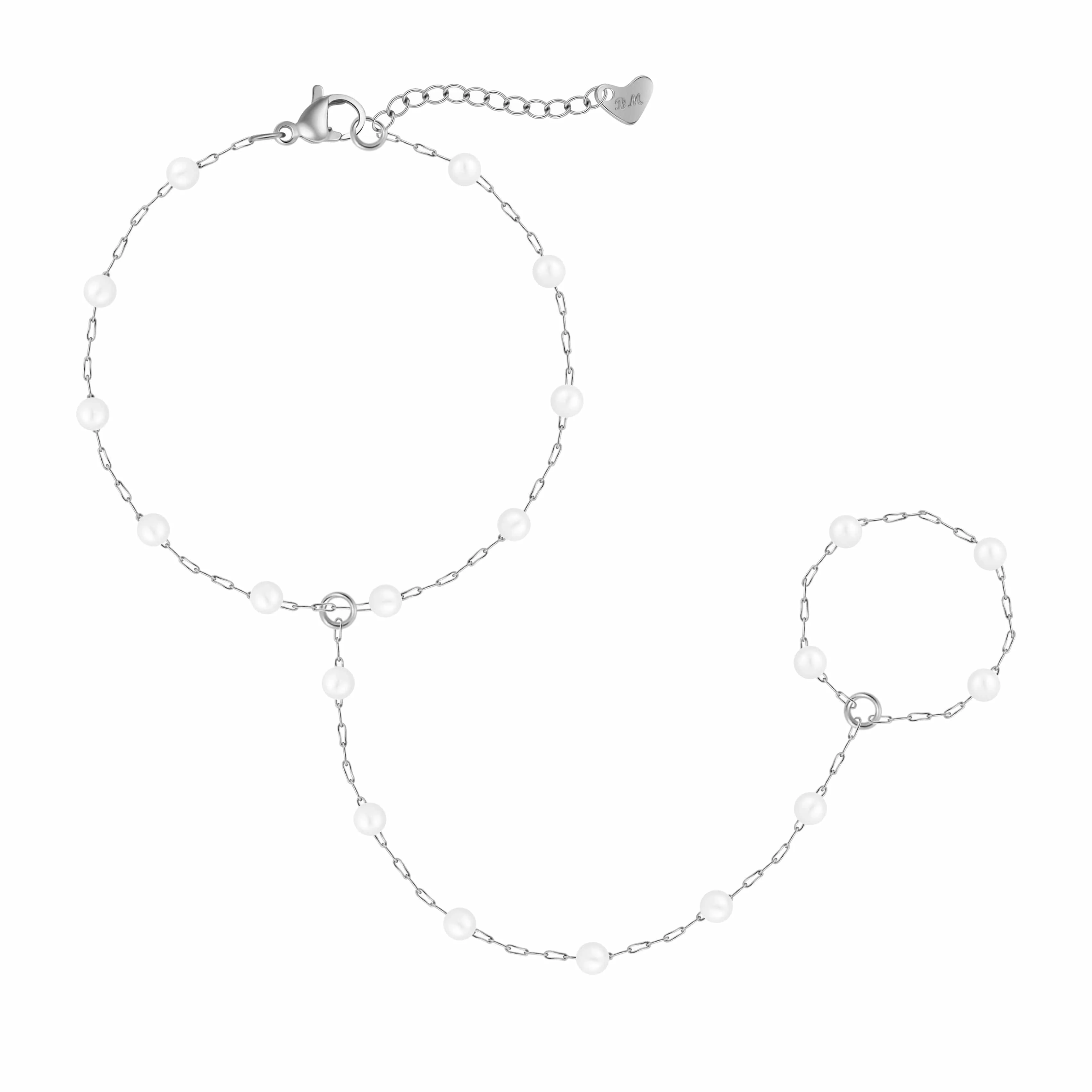 Spencer Pearl Hand Chain Bracelet - Image 8