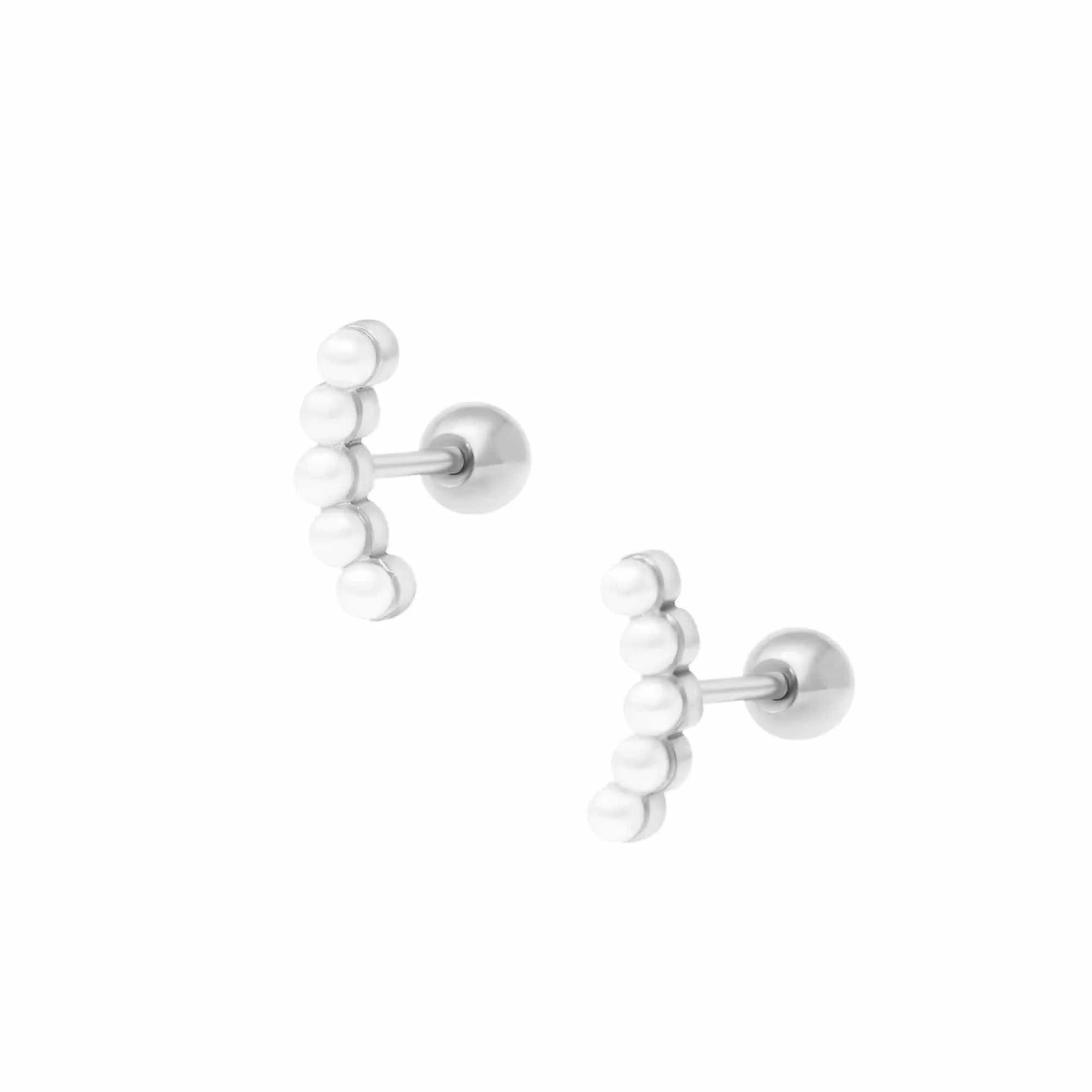 Stevie Pearl Stud Earrings - Image 3