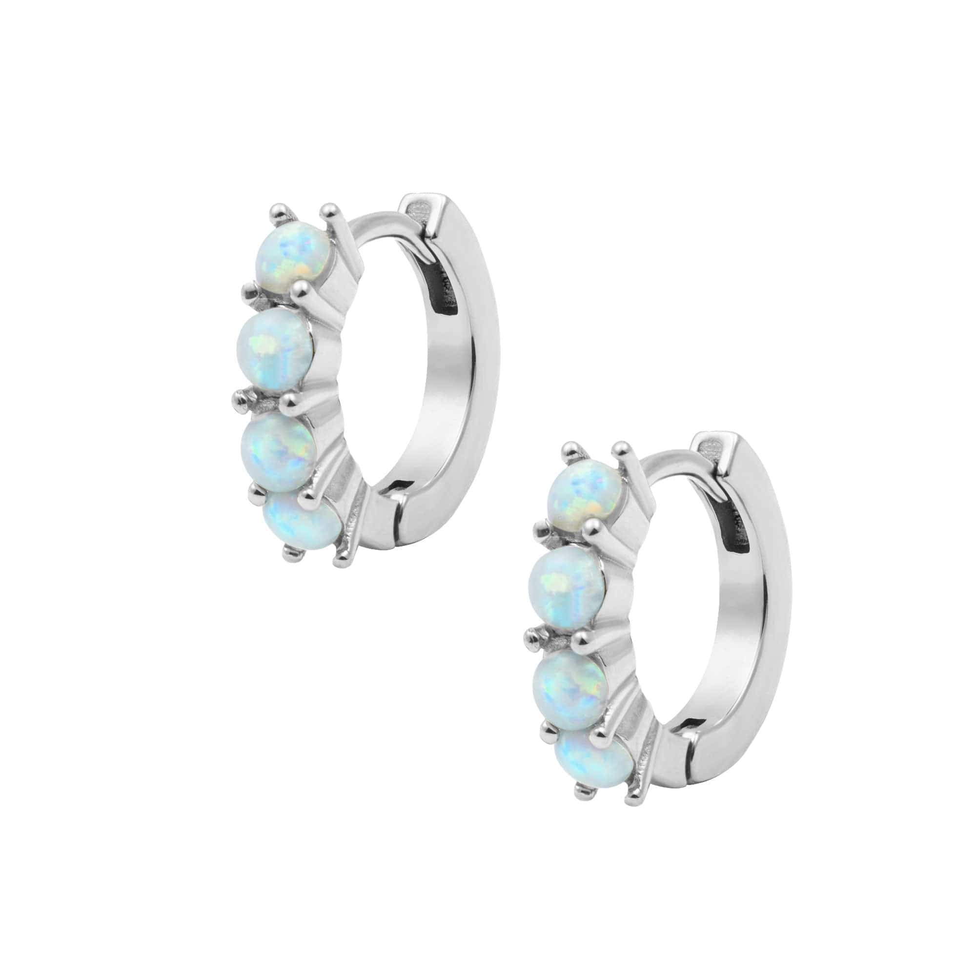 Tia Opal Hoop Earrings - Image 4