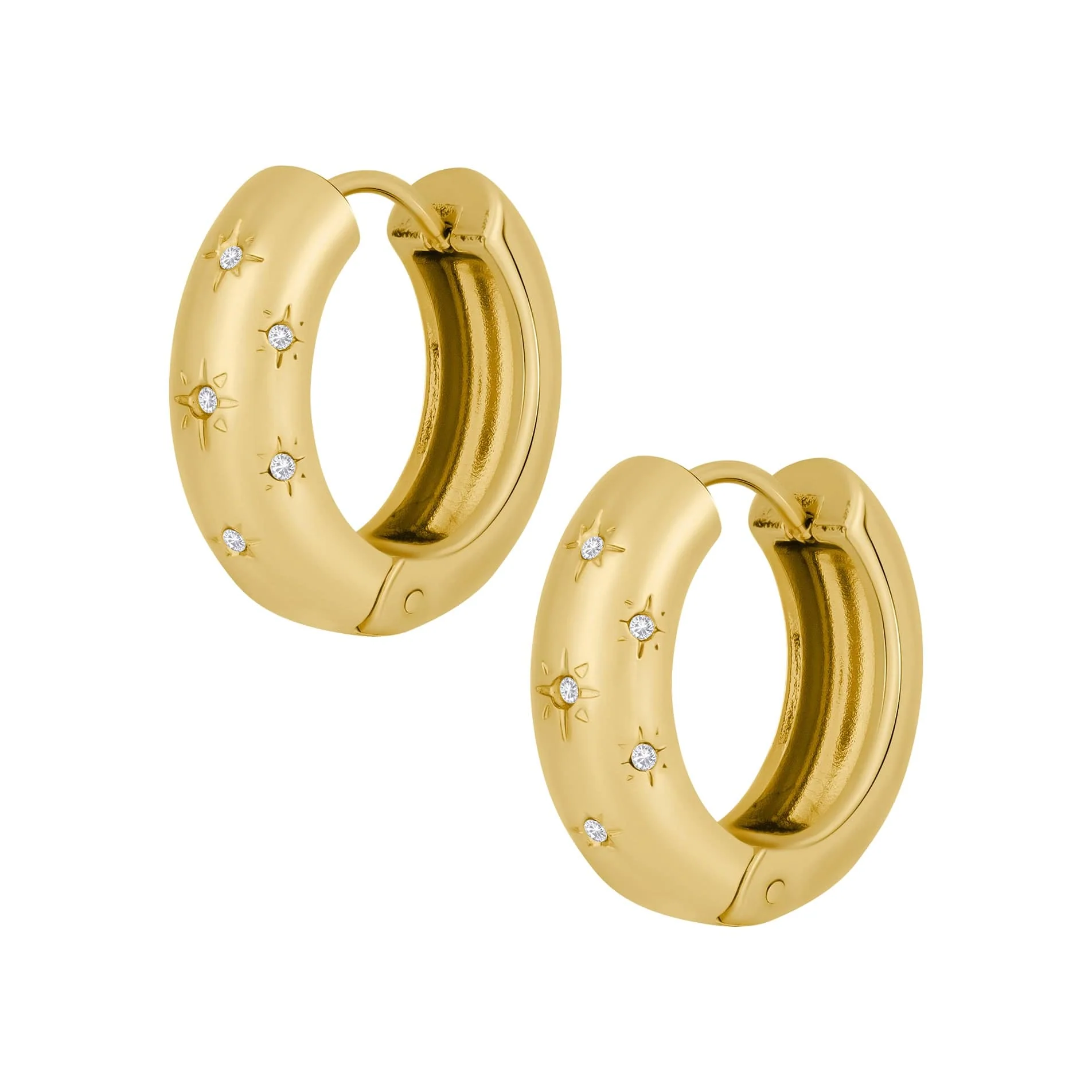 Vega Star Hoop Earrings