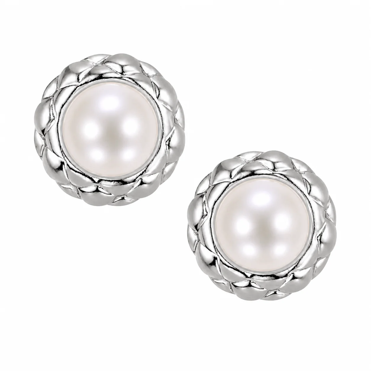 Veil Pearl Stud Earrings - Image 3